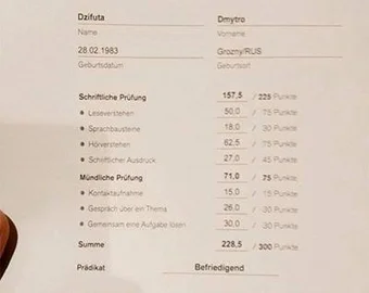Zertifikat telc Deutsch B1